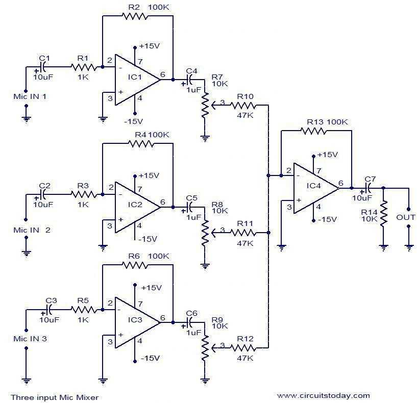 simple mixer circuit diagram