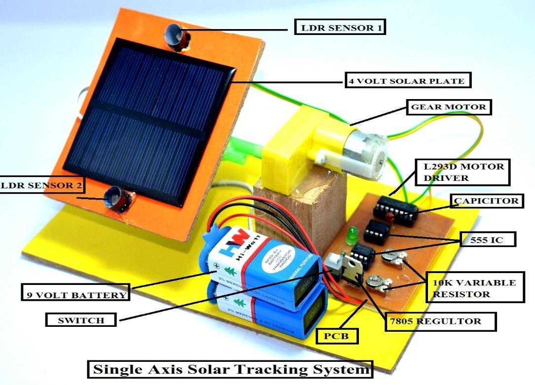 single axis solar tracker circuit diagram