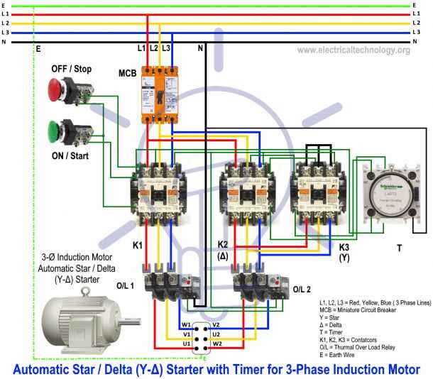 single phase motor control circuit diagram