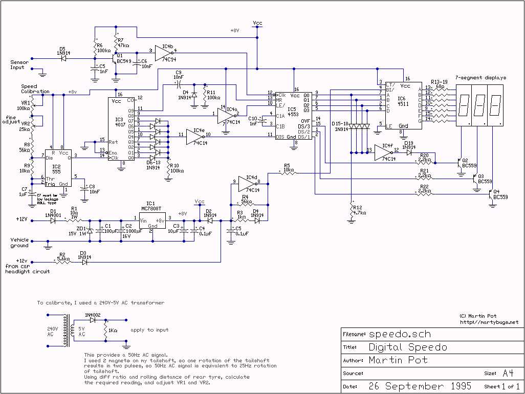 speedometer schematic diagram