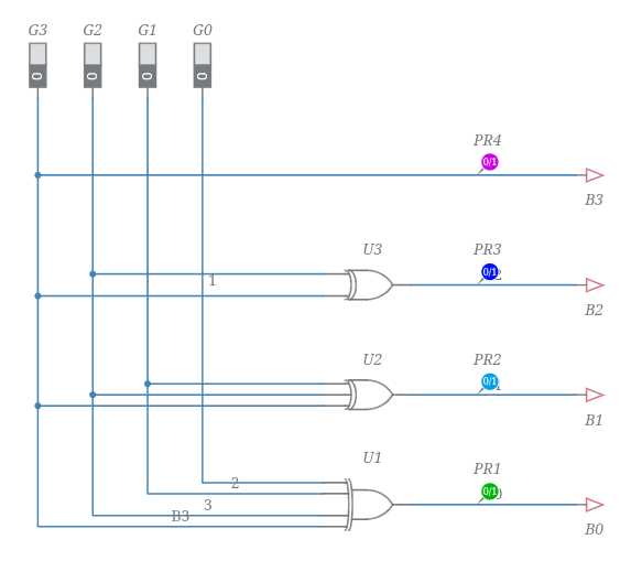 binary to gray code circuit diagram