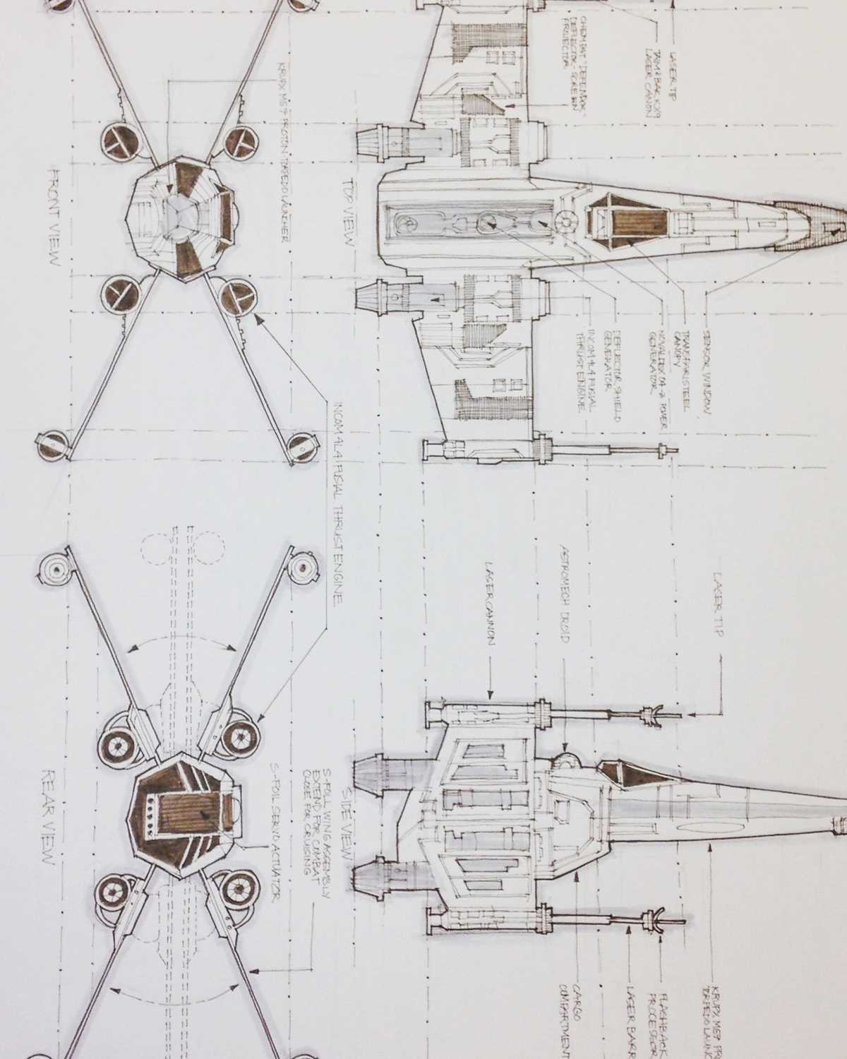 star wars force awakens x wing schematic diagram