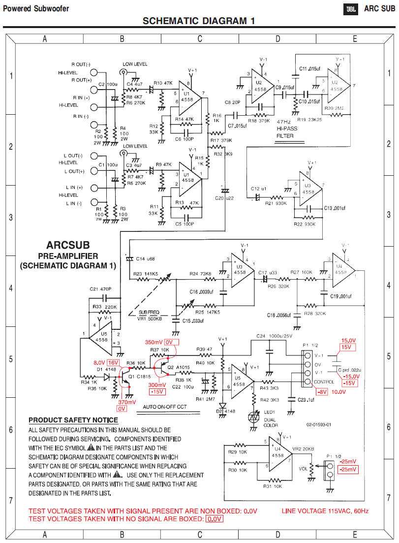 subwoofer speaker schematic diagram