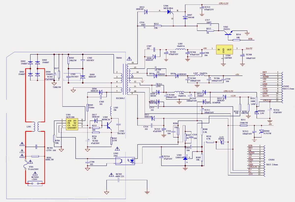 dvd player power supply schematic diagram