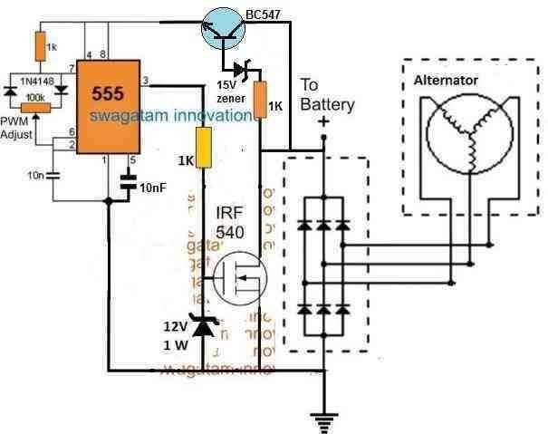 12v alternator regulator circuit diagram