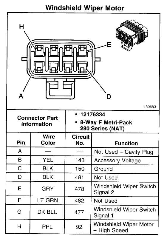 windshield wiper 4 wire wiper motor wiring diagram