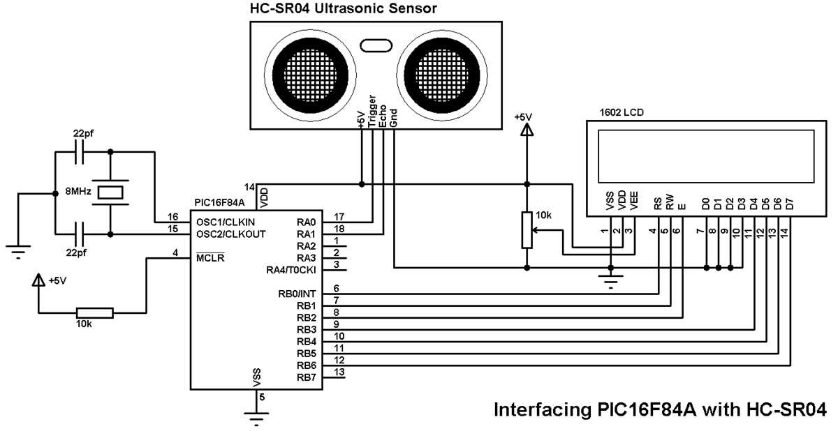 hc sr04 ultrasonic sensor circuit diagram