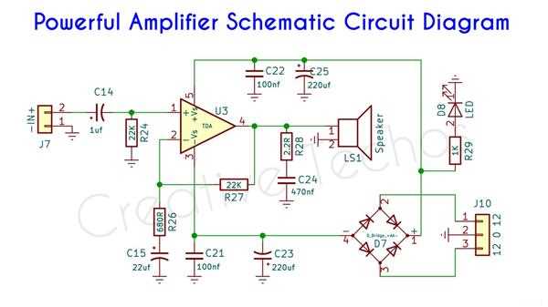 tda2050 bridge amplifier circuit diagram