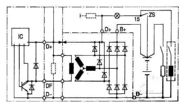 car alternator schematic diagram