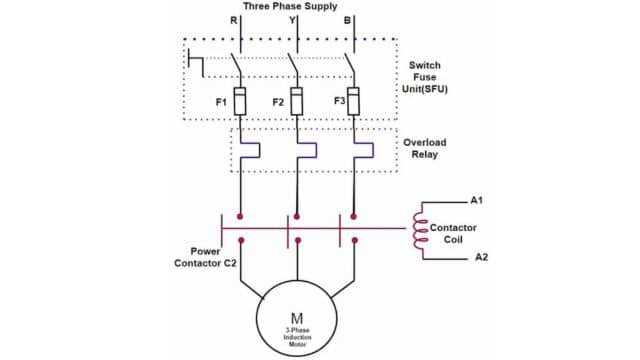 three phase induction motor circuit diagram