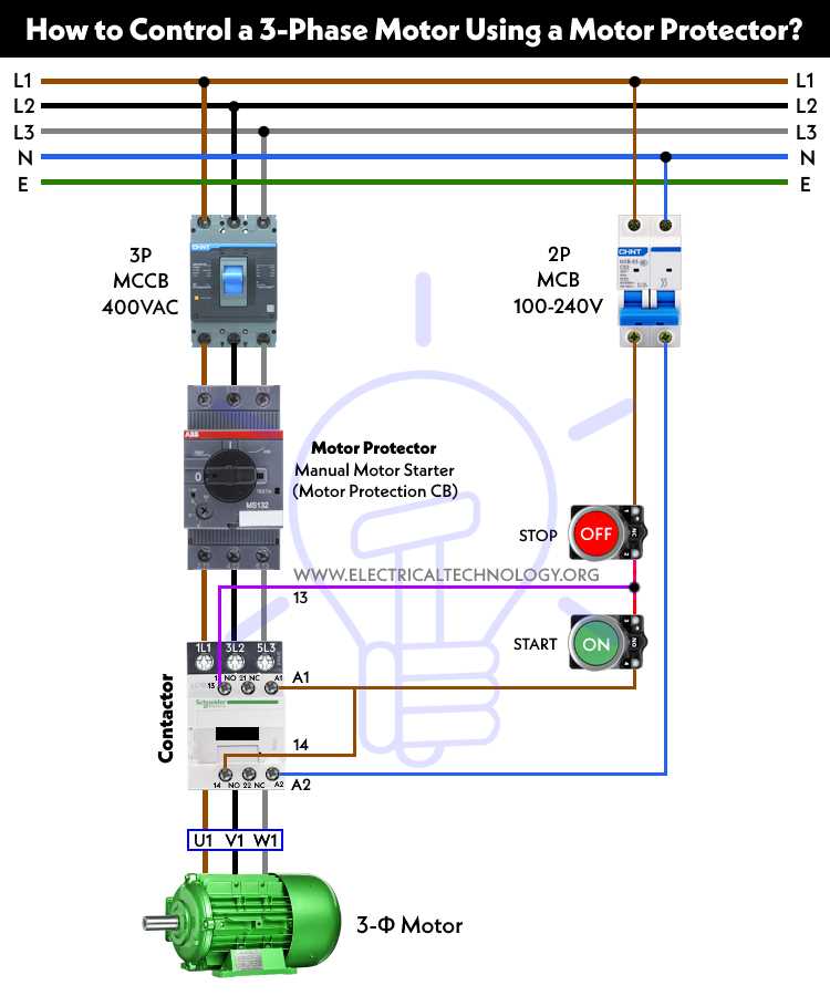3 phase circuit breaker diagram