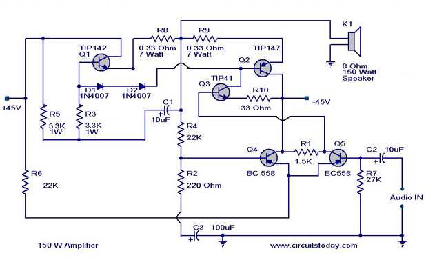 tip41c amplifier circuit diagram