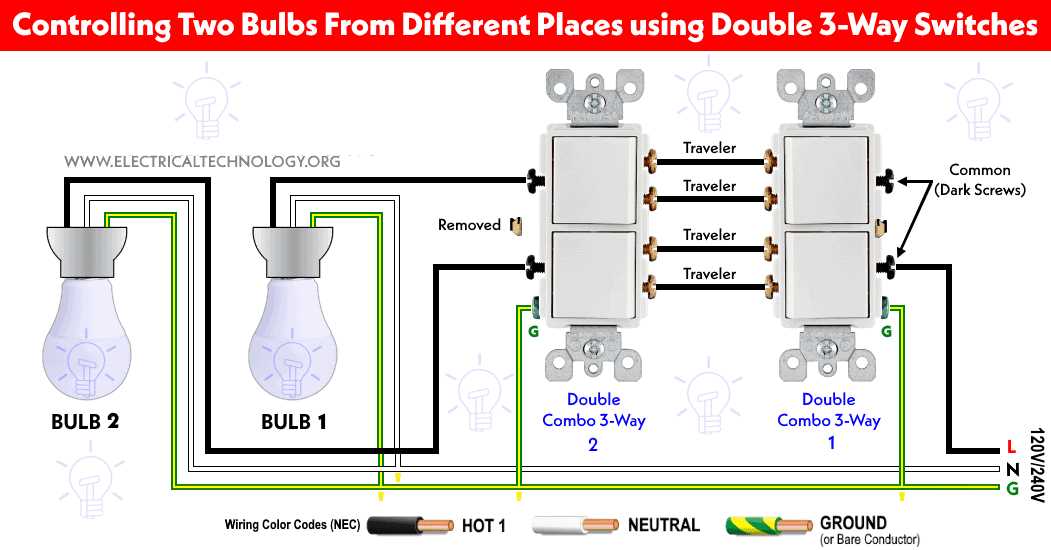 3 switches 2 lights wiring diagram