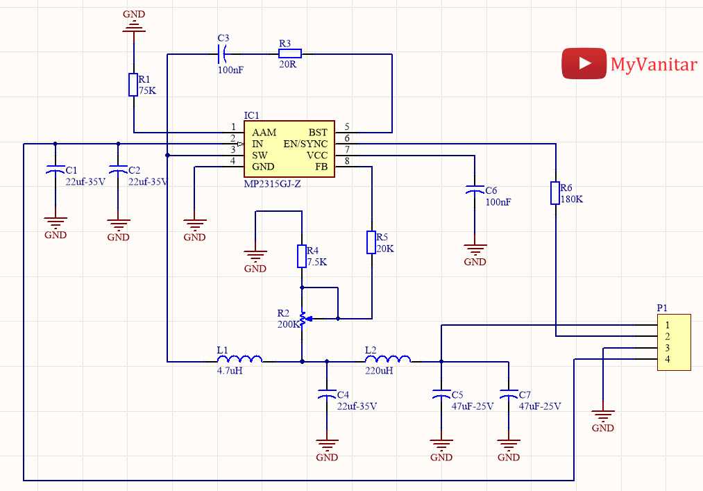 circuit diagram of a buck converter