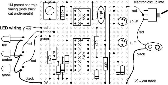 traffic light breadboard circuit diagram