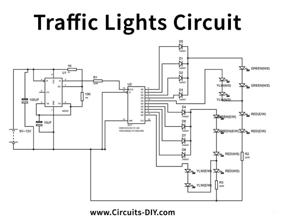 traffic light signal circuit diagram