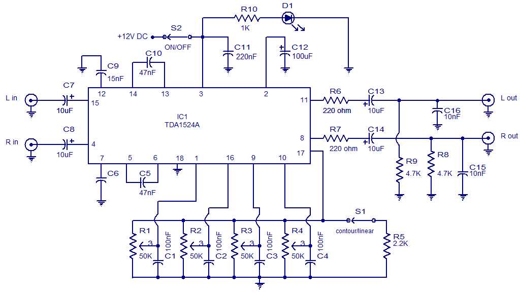 schematic diagram flat preamp