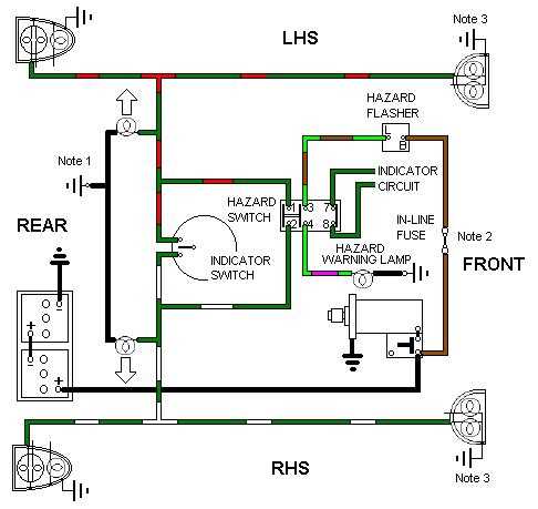 schematic diagram of hazard light