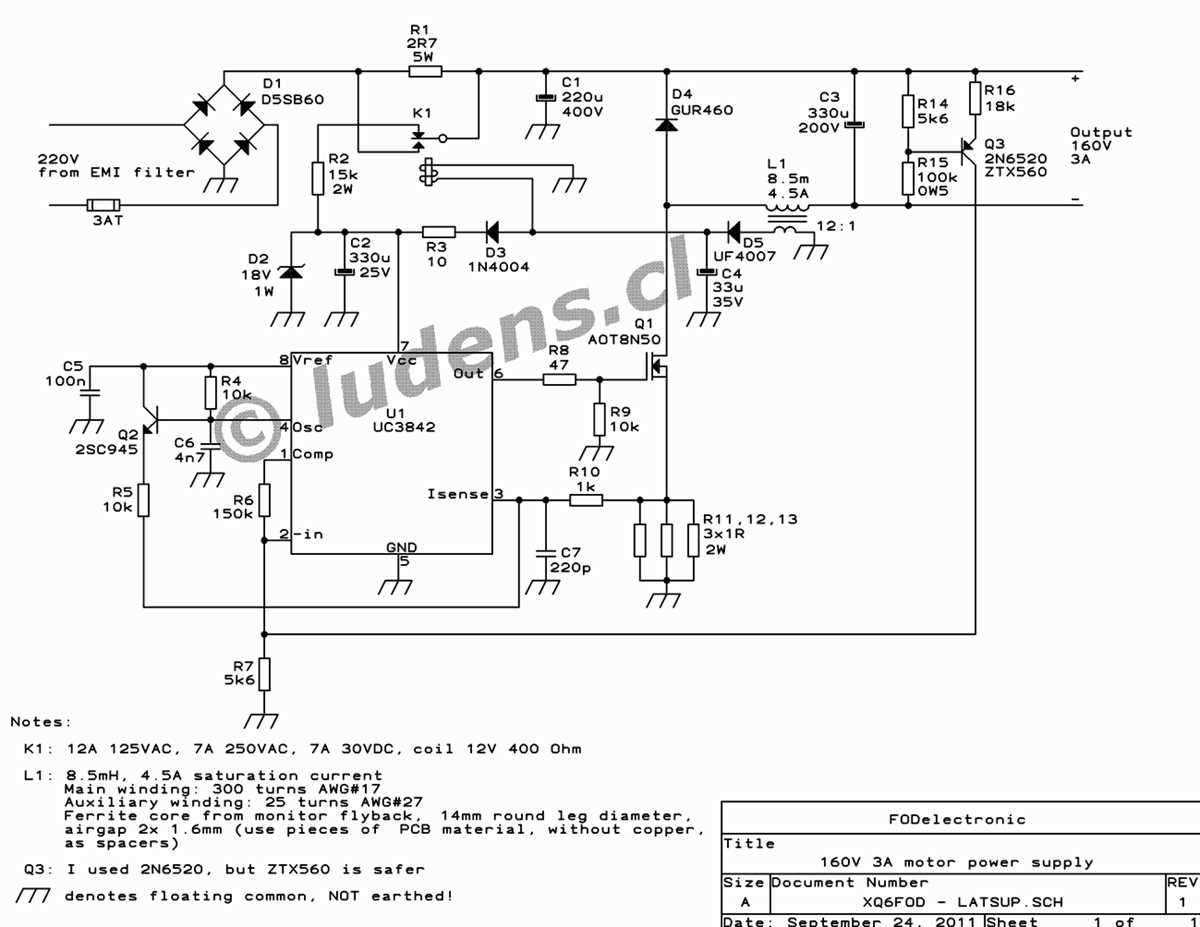uc3842 smps circuit diagram