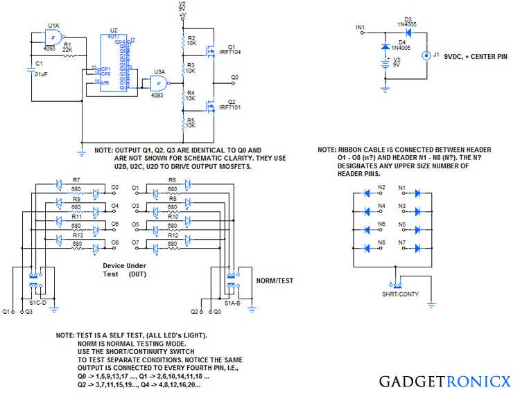 cable tester schematic diagram