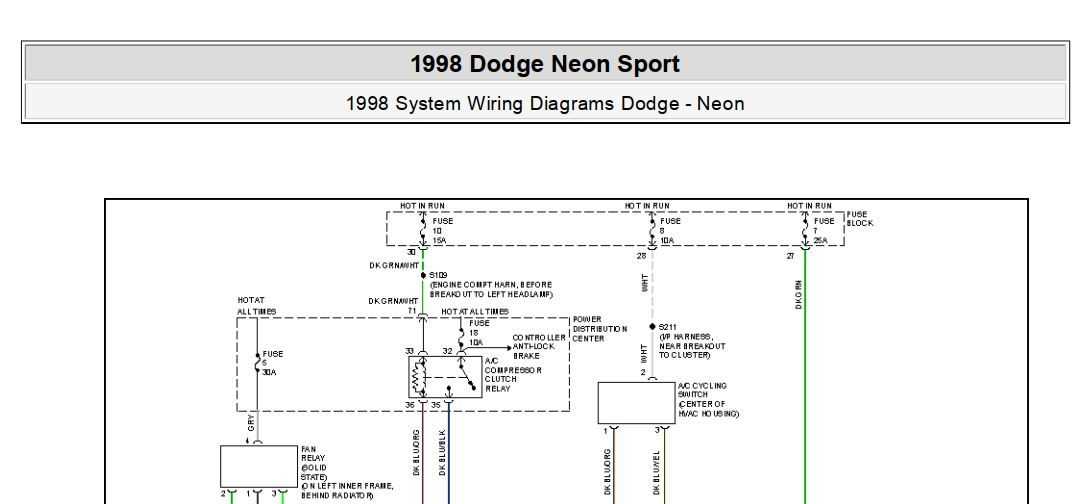 2004 dodge neon stereo wiring diagram