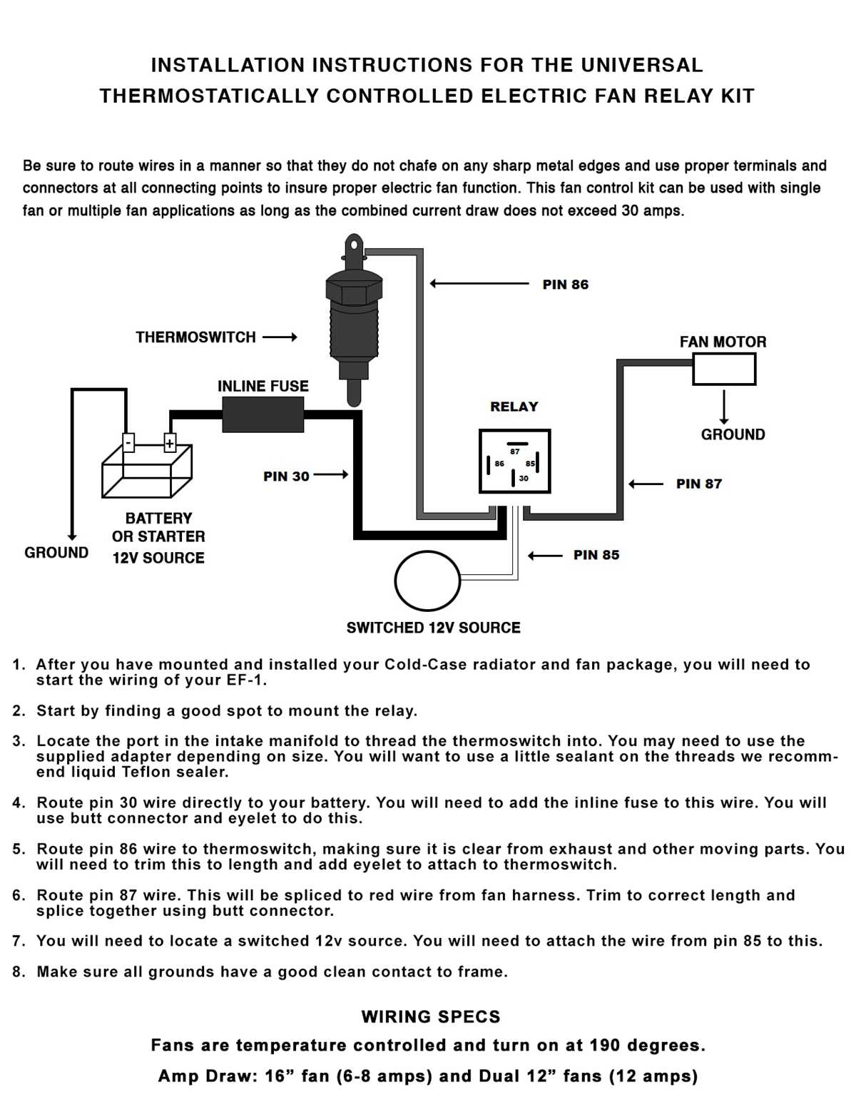 electric cooling fan wiring diagram electric cooling fan wiring diagram