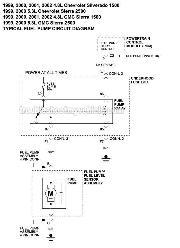 2002 silverado fuel pump wiring diagram
