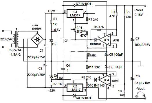 variable regulated power supply schematic diagram