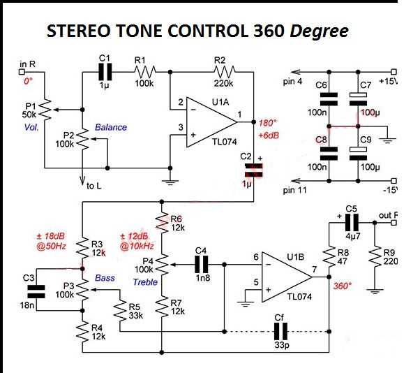 audio tone control circuit diagram