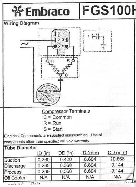 wiring diagram for fridge compressor
