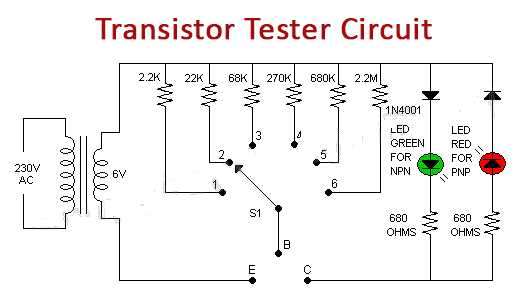 transistor tester schematic diagram