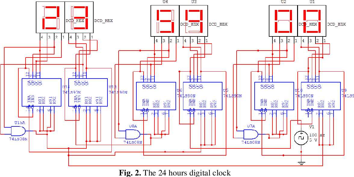 24 hour digital clock circuit diagram