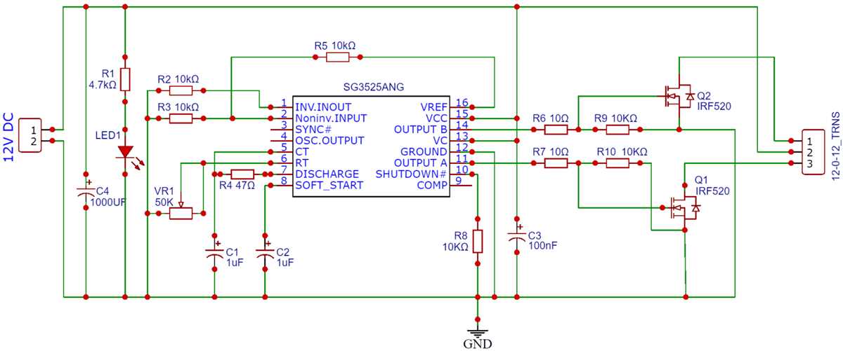 pure sine wave inverter circuit diagram using sg3525