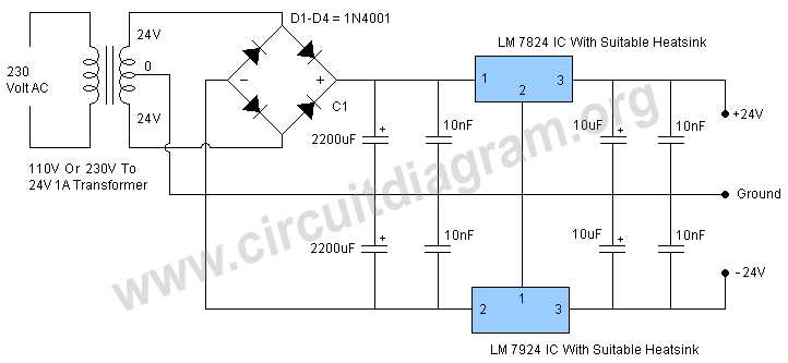 24 volt dc power supply circuit diagram