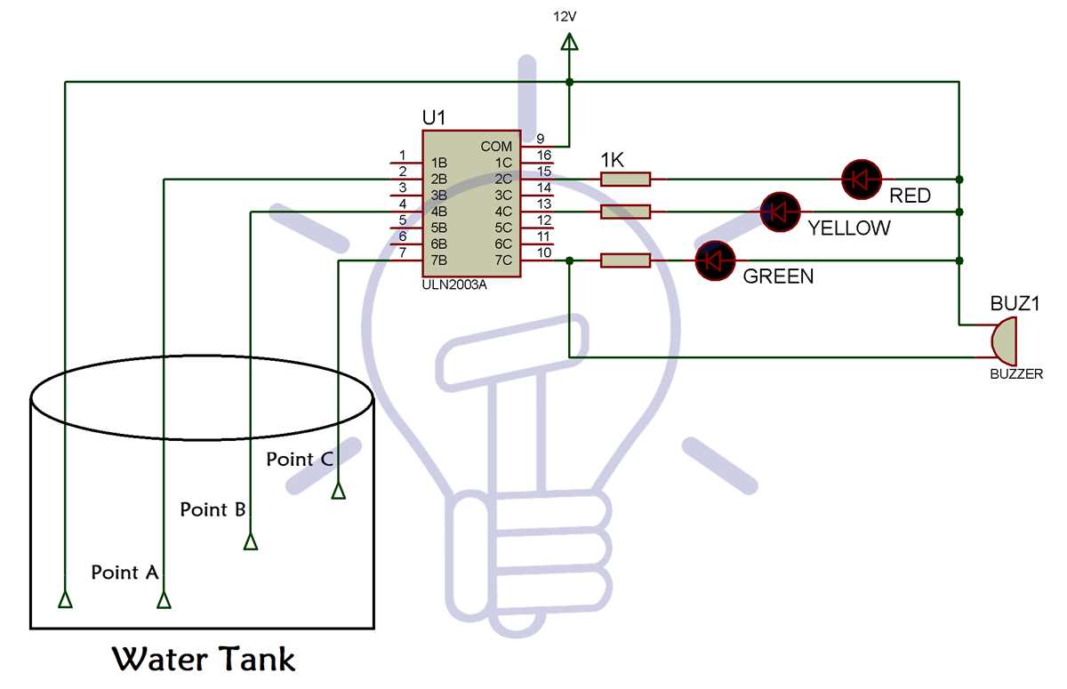 water level sensor arduino circuit diagram