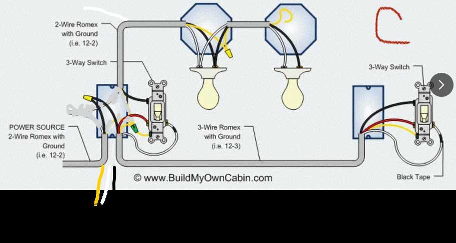 wiring diagram for three way light switch