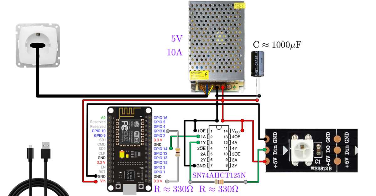 wled esp32 wiring diagram