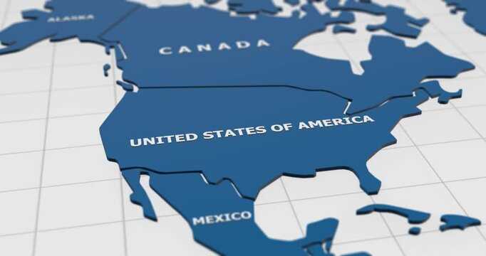 north america usa and canada in a schematic diagram