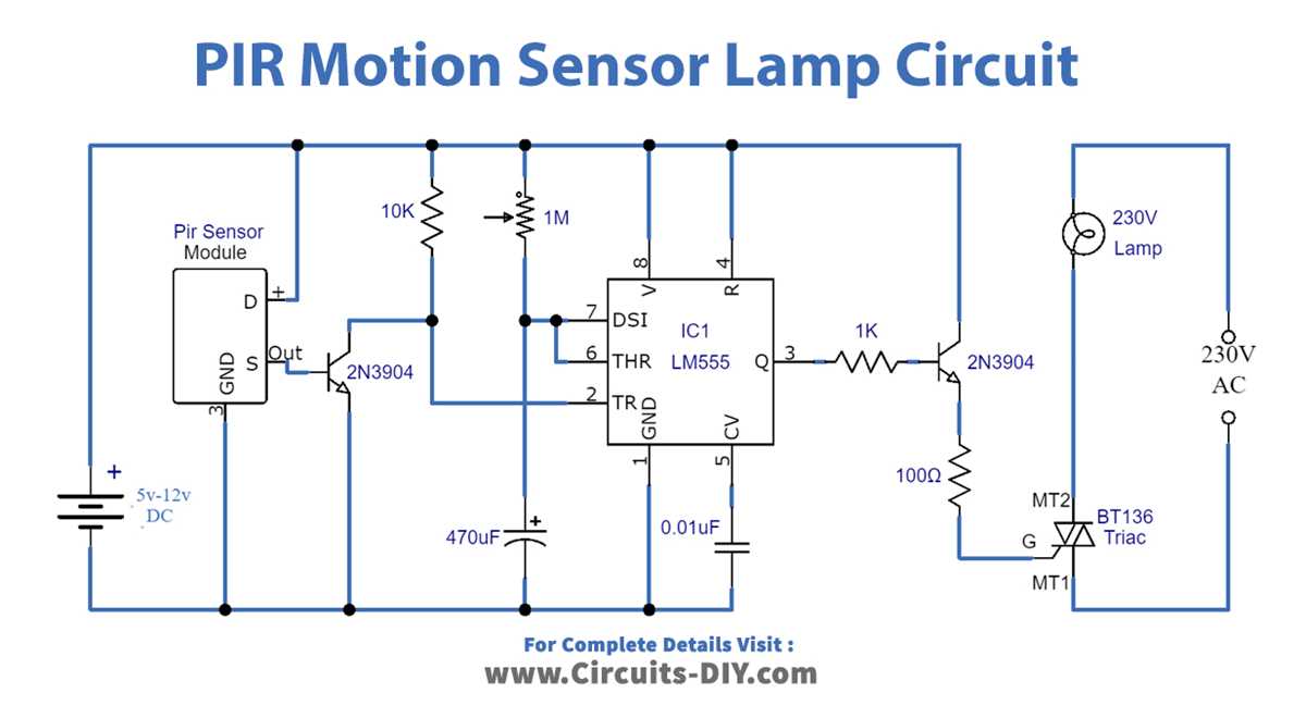 motion sensor light control circuit diagram
