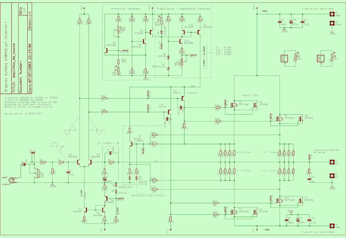 mosfet power amplifier circuit diagram