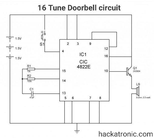 wireless doorbell circuit diagram