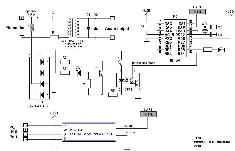 telephone recorder schematic diagram