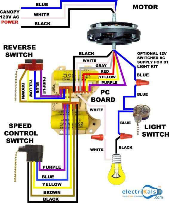 led ceiling fan wiring diagram