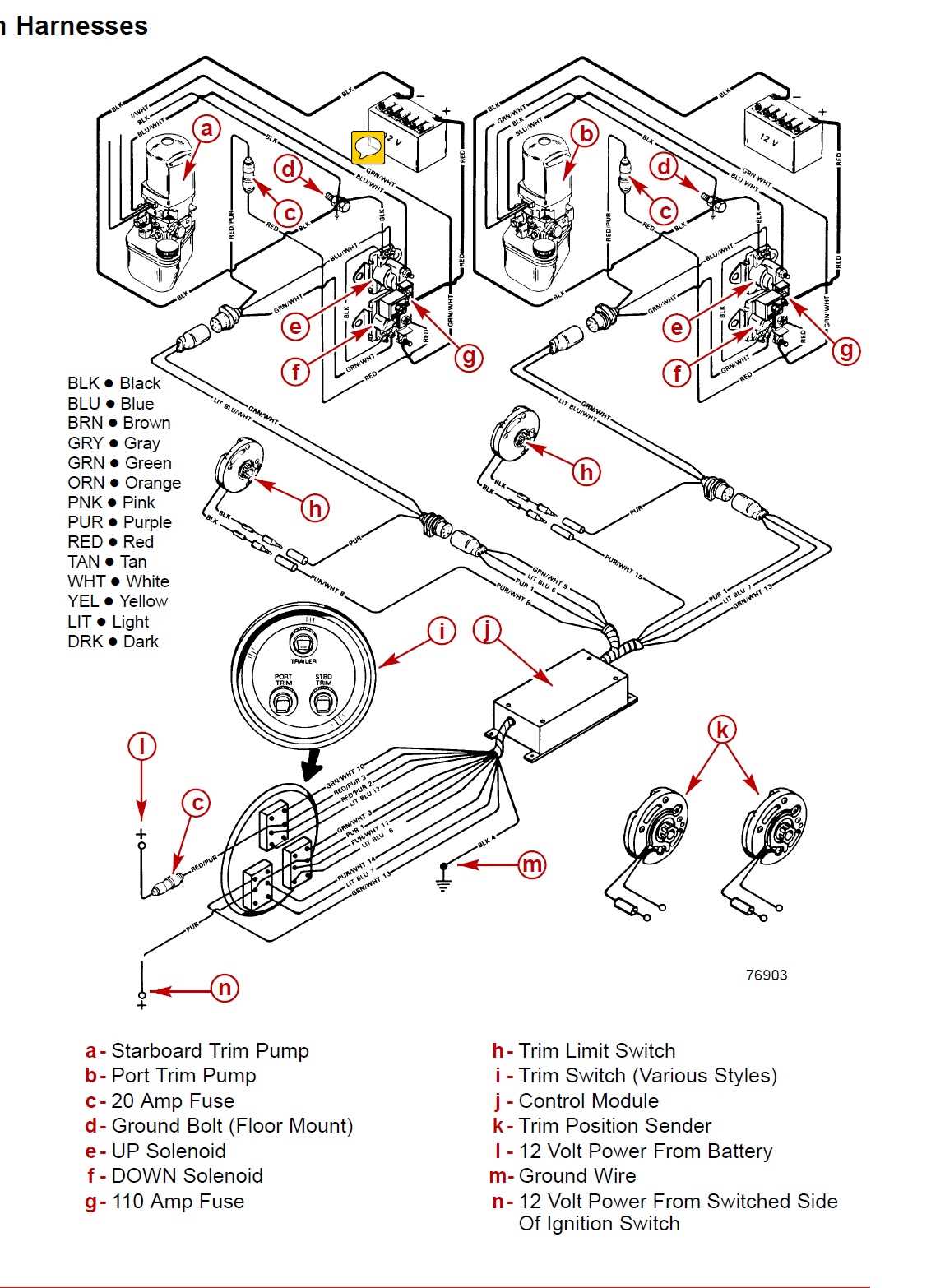 mercruiser tilt and trim switch wiring diagram