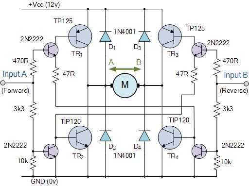 bidirectional dc motor speed controller circuit diagram