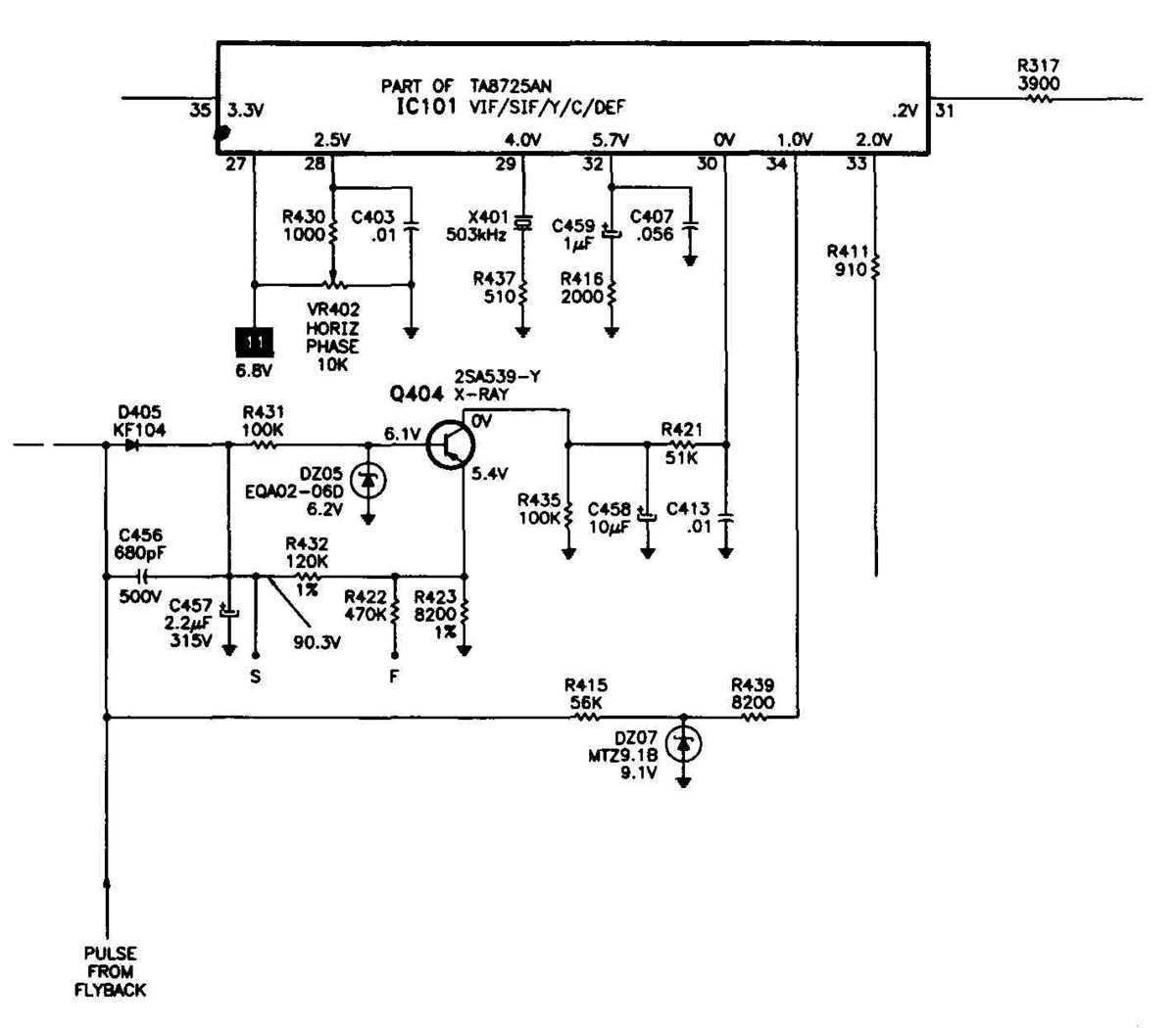 crt tv power supply circuit diagram