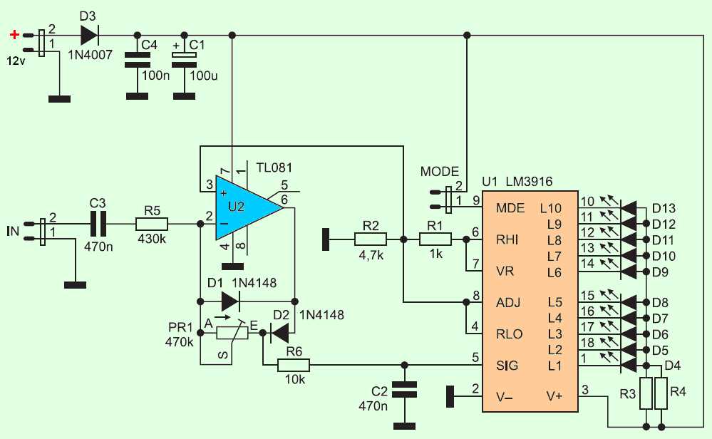 lm3915 vu meter circuit diagram lm3915 vu meter circuit diagram