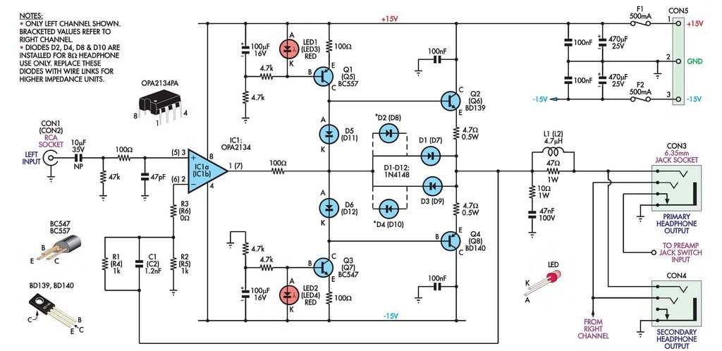 headphone amp circuit diagram