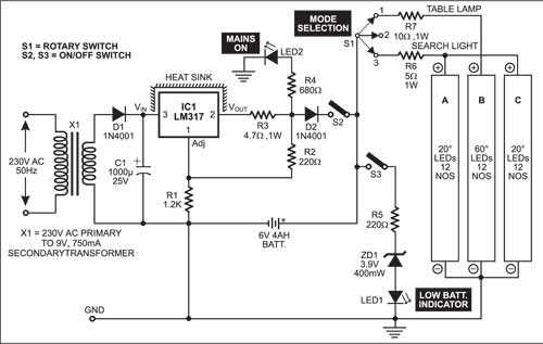 lamp diagram on schematic