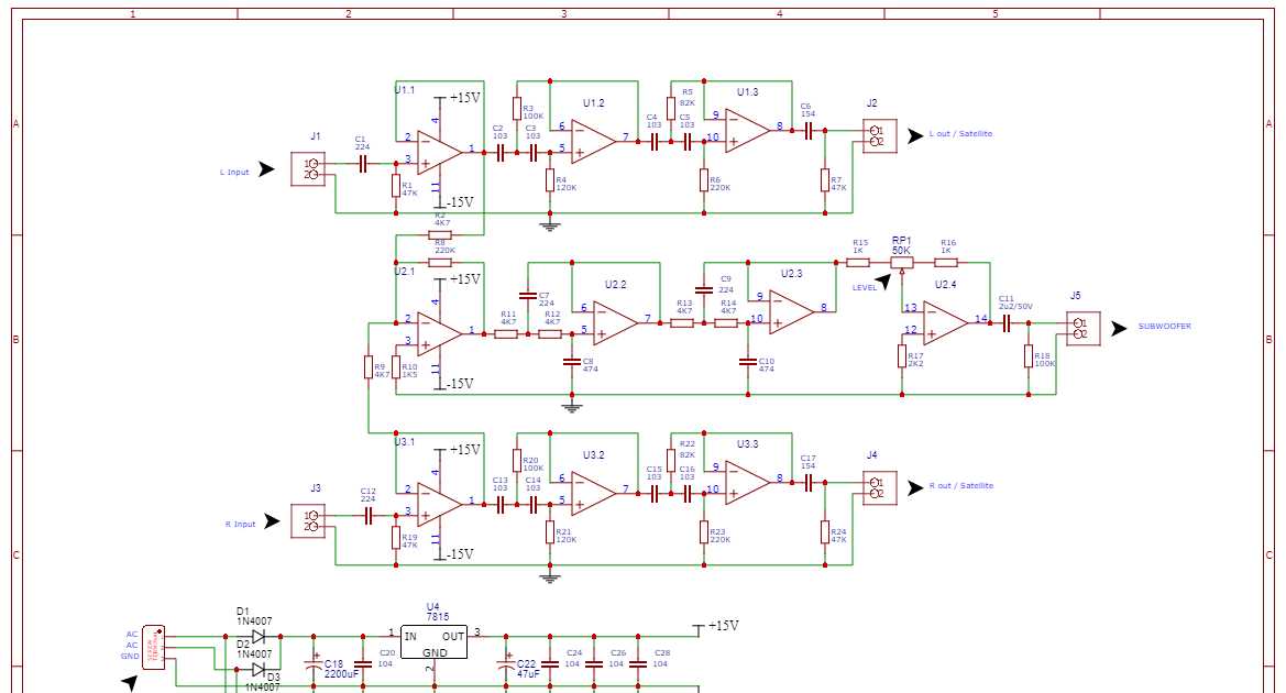 2 way active crossover circuit diagram